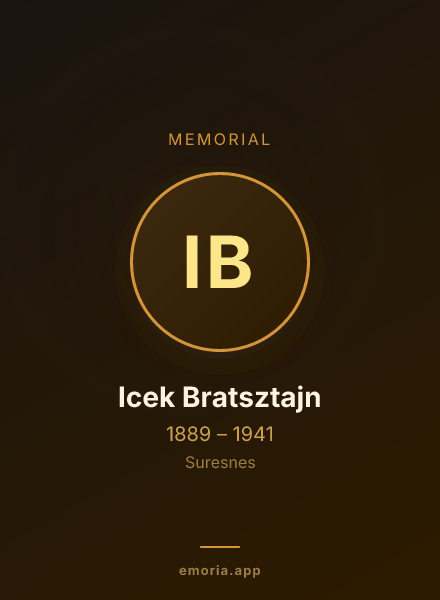 Memorial portrait of Icek Bratsztajn