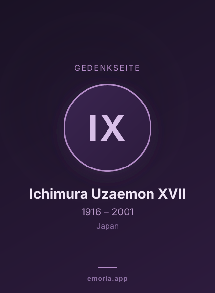 Gedenkportrait von Ichimura Uzaemon XVII