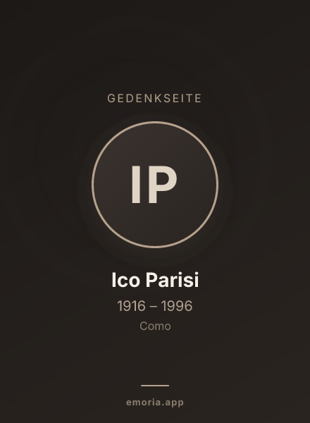 Gedenkportrait von Ico Parisi