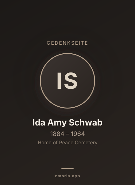 Gedenkportrait von Ida Amy Schwab
