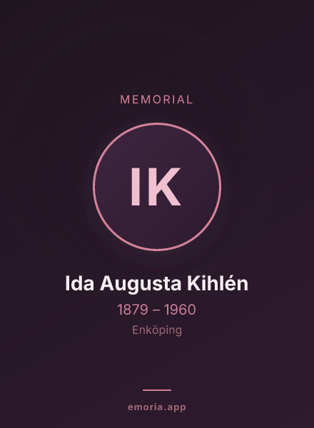 Memorial portrait of Ida Augusta Kihlén
