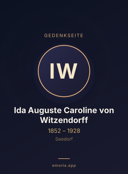 Gedenkportrait von Ida Auguste Caroline von Witzendorff
