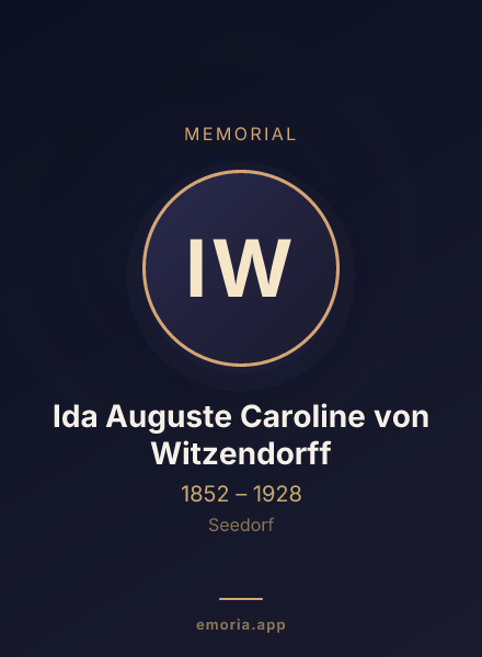 Memorial portrait of Ida Auguste Caroline von Witzendorff