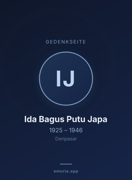 Gedenkportrait von Ida Bagus Putu Japa