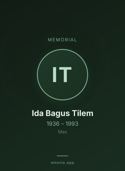 Memorial portrait of Ida Bagus Tilem