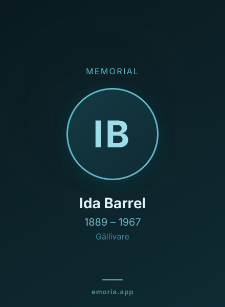 Memorial portrait of Ida Barrel