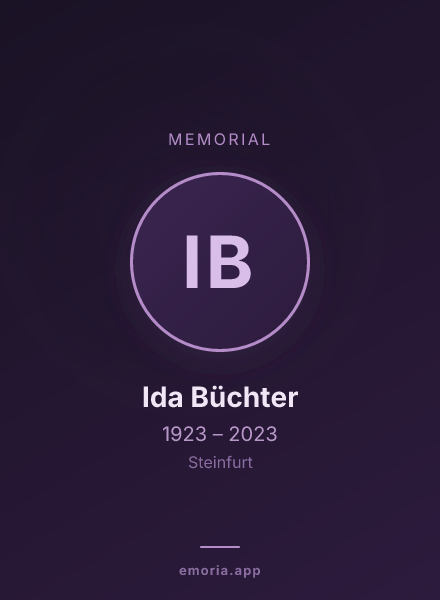 Memorial portrait of Ida Büchter