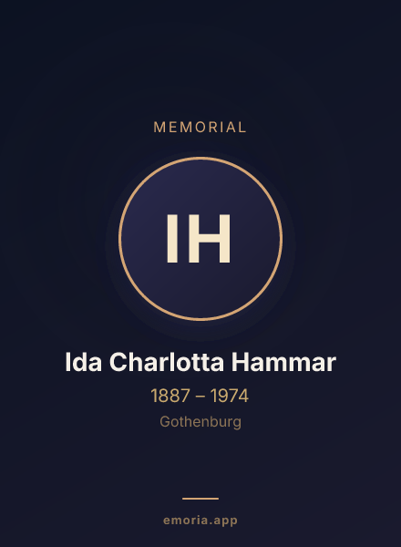 Memorial portrait of Ida Charlotta Hammar
