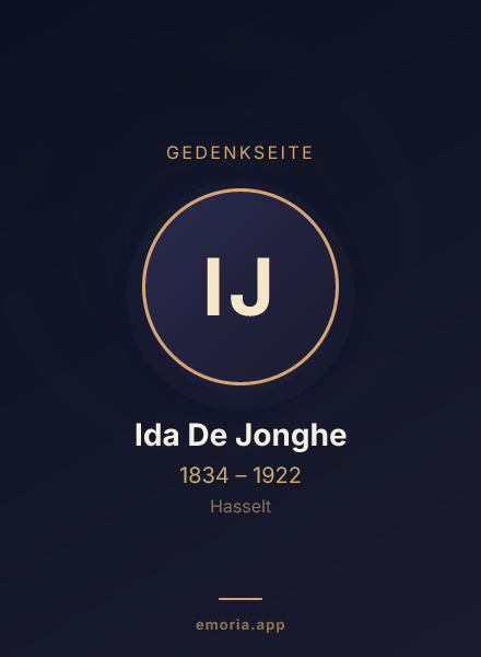 Gedenkportrait von Ida De Jonghe