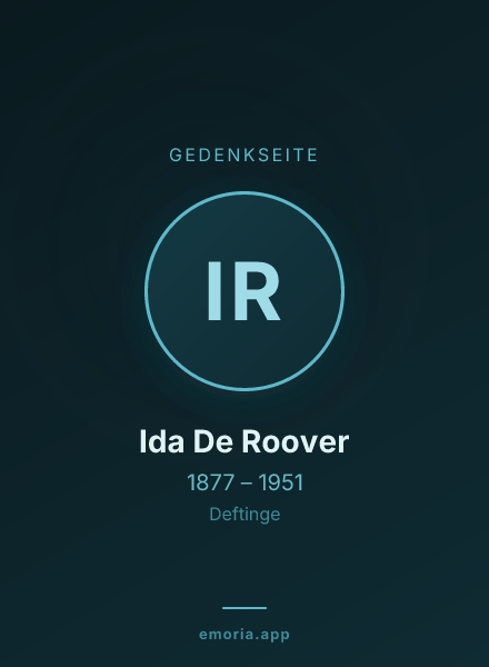 Gedenkportrait von Ida De Roover