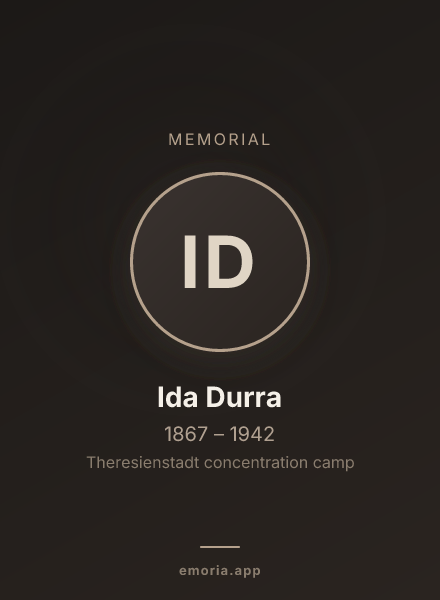 Memorial portrait of Ida Durra