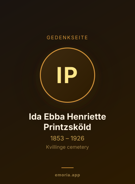 Gedenkportrait von Ida Ebba Henriette Printzsköld