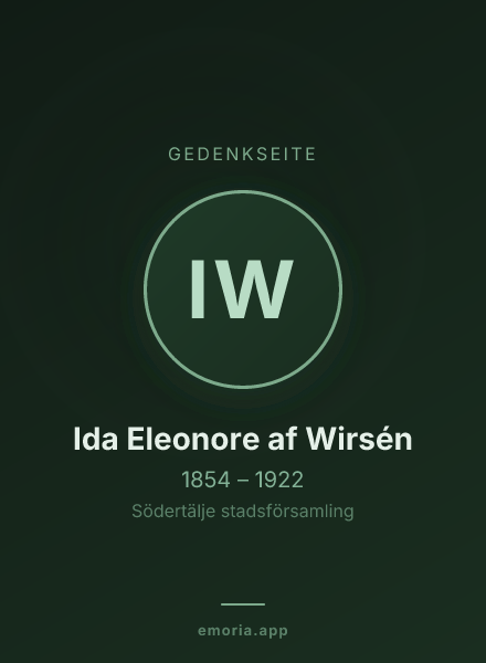Gedenkportrait von Ida Eleonore af Wirsén