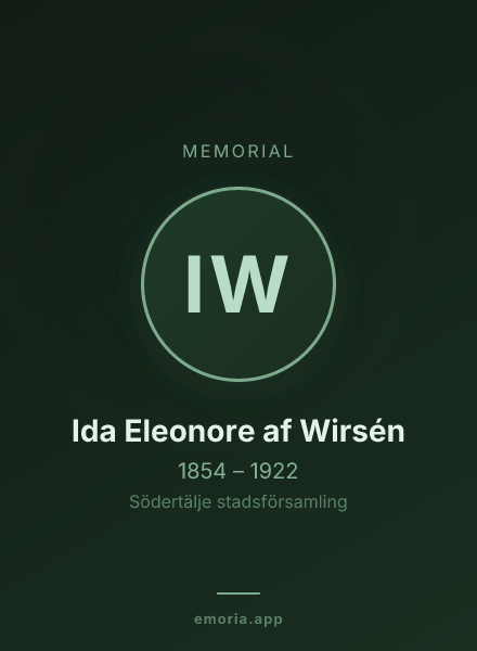 Memorial portrait of Ida Eleonore af Wirsén