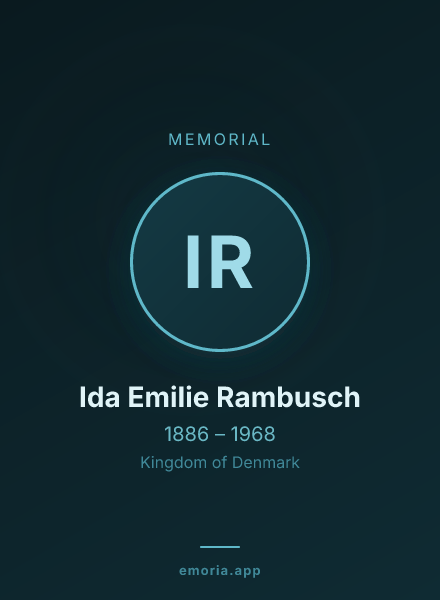 Memorial portrait of Ida Emilie Rambusch