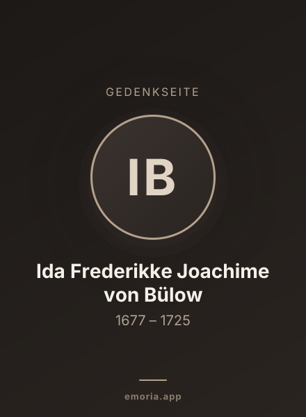 Gedenkportrait von Ida Frederikke Joachime von Bülow