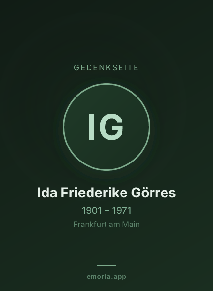 Gedenkportrait von Ida Friederike Görres