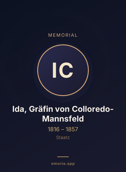 Memorial portrait of Ida, Gräfin von Colloredo-Mannsfeld