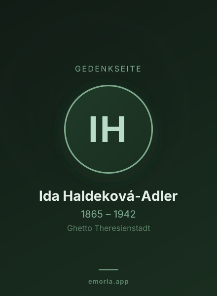 Gedenkportrait von Ida Haldeková-Adler