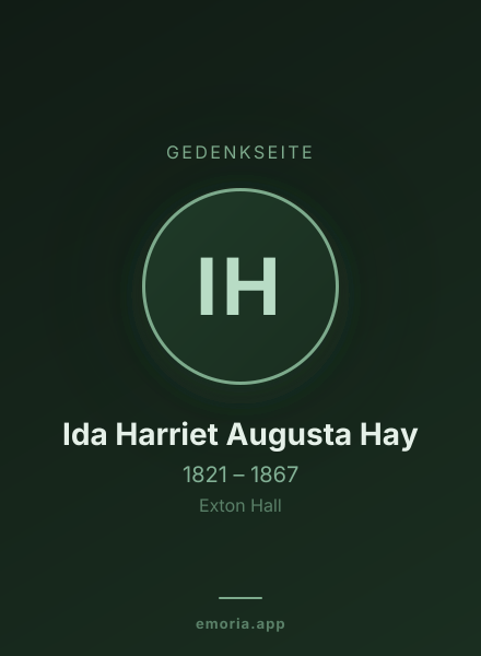 Gedenkportrait von Ida Harriet Augusta Hay