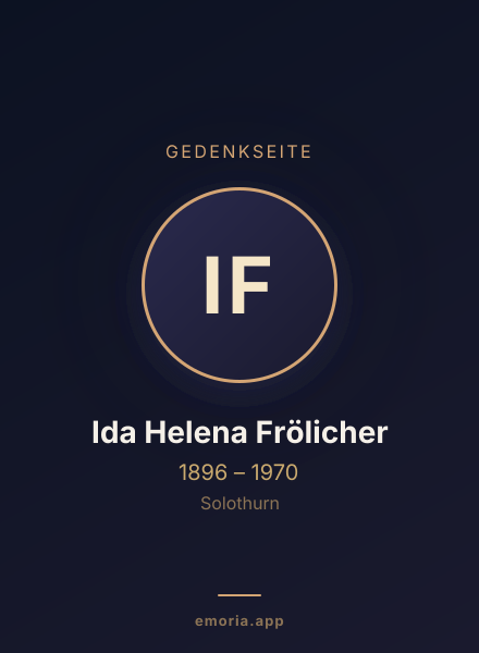 Gedenkportrait von Ida Helena Frölicher