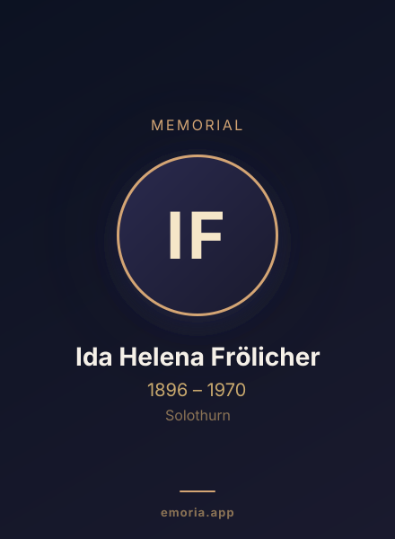 Memorial portrait of Ida Helena Frölicher