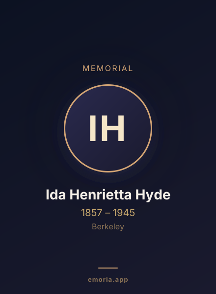 Memorial portrait of Ida Henrietta Hyde