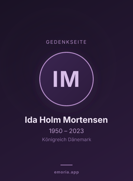 Gedenkportrait von Ida Holm Mortensen