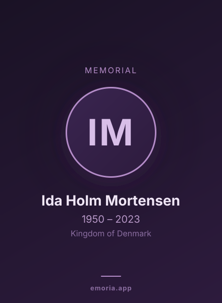 Memorial portrait of Ida Holm Mortensen