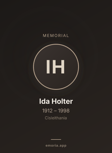Memorial portrait of Ida Holter