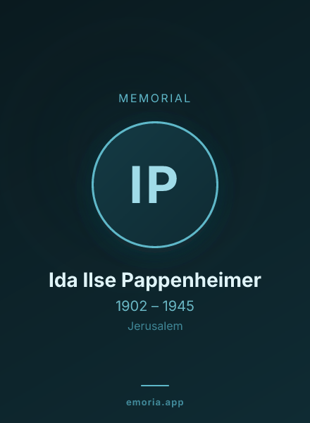 Memorial portrait of Ida Ilse Pappenheimer