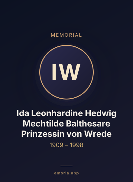 Memorial portrait of Ida Leonhardine Hedwig Mechtilde Balthesare Prinzessin von Wrede