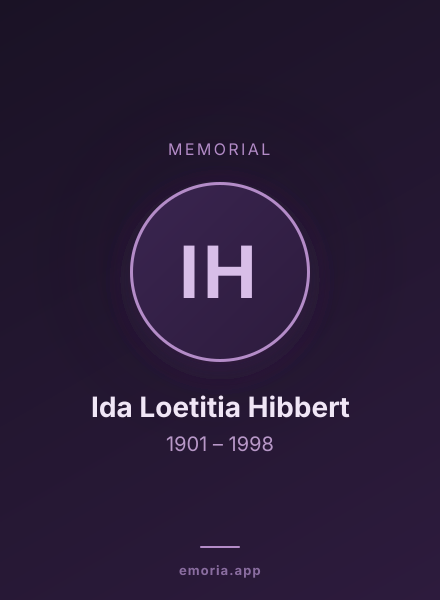 Memorial portrait of Ida Loetitia Hibbert