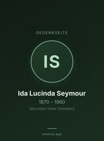 Gedenkportrait von Ida Lucinda Seymour