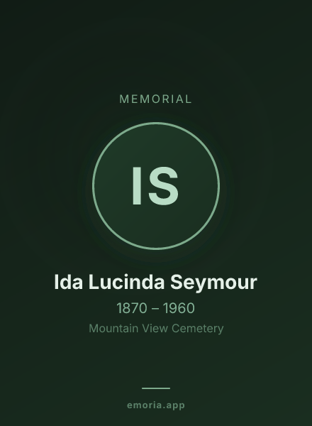 Memorial portrait of Ida Lucinda Seymour