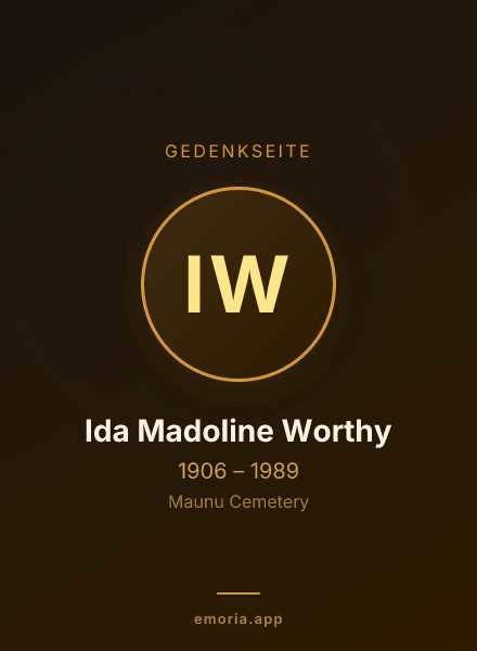 Gedenkportrait von Ida Madoline Worthy