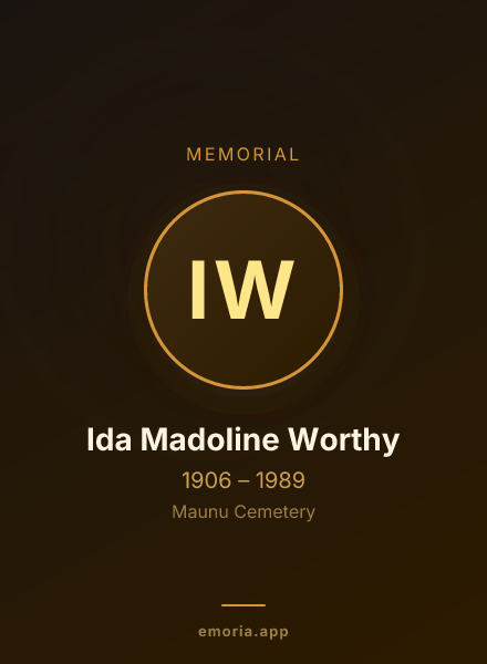 Memorial portrait of Ida Madoline Worthy