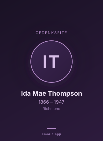 Gedenkportrait von Ida Mae Thompson