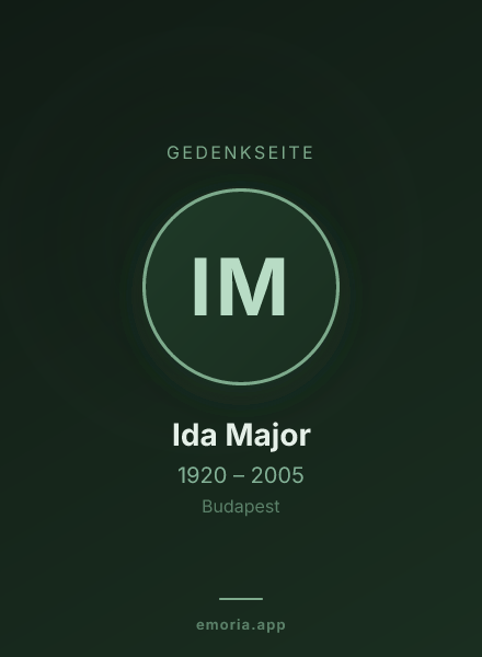 Gedenkportrait von Ida Major