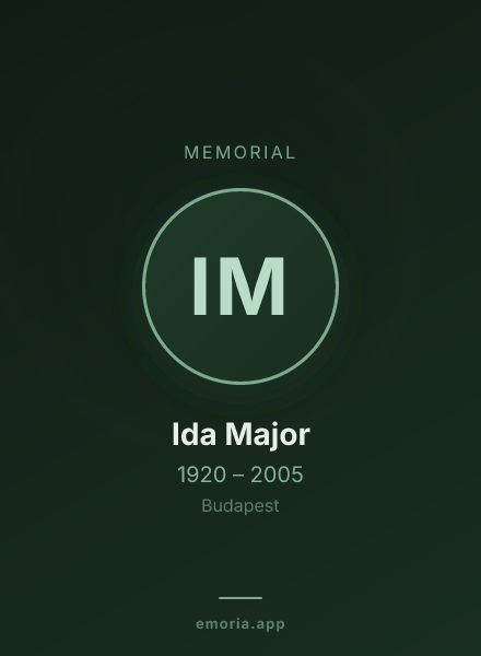 Memorial portrait of Ida Major