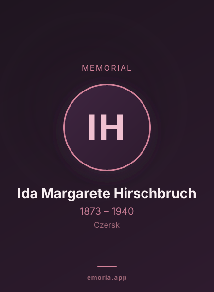 Memorial portrait of Ida Margarete Hirschbruch