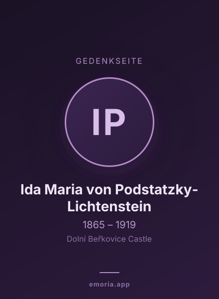 Gedenkportrait von Ida Maria von Podstatzky-Lichtenstein