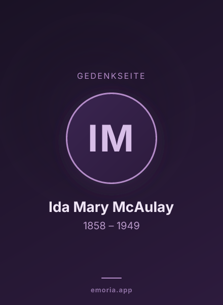 Gedenkportrait von Ida Mary McAulay