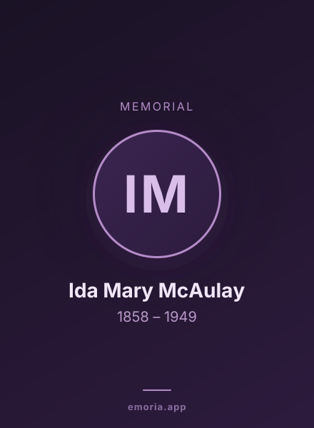 Memorial portrait of Ida Mary McAulay