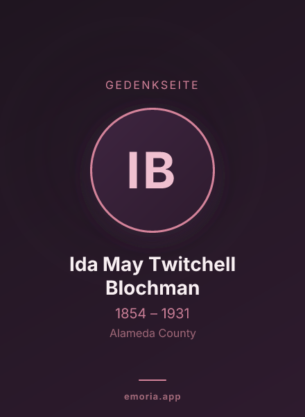 Gedenkportrait von Ida May Twitchell Blochman