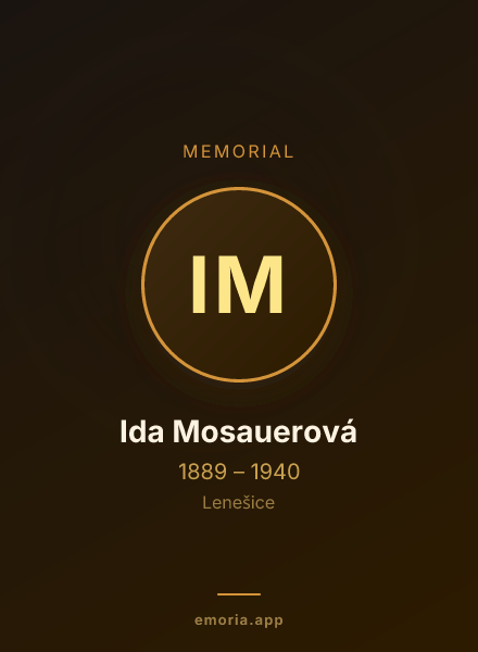 Memorial portrait of Ida Mosauerová