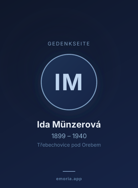 Gedenkportrait von Ida Münzerová