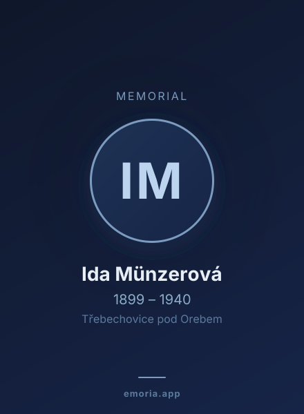 Memorial portrait of Ida Münzerová
