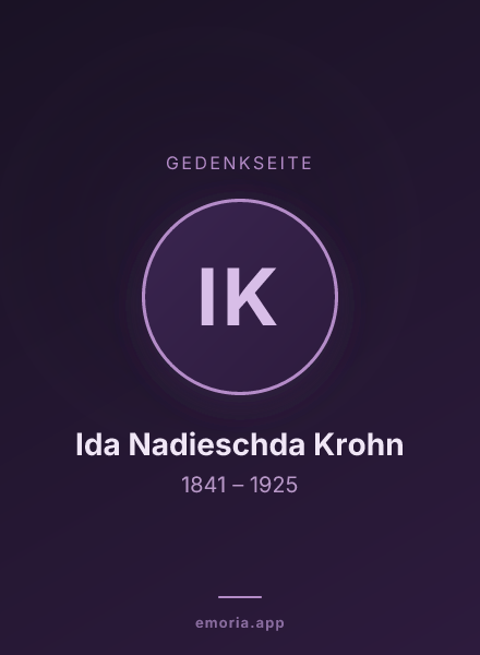 Gedenkportrait von Ida Nadieschda Krohn