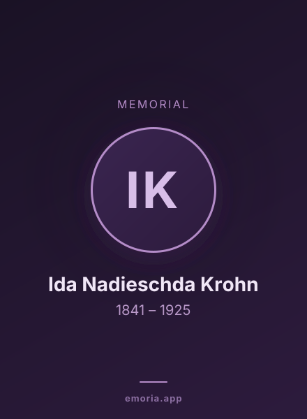 Memorial portrait of Ida Nadieschda Krohn
